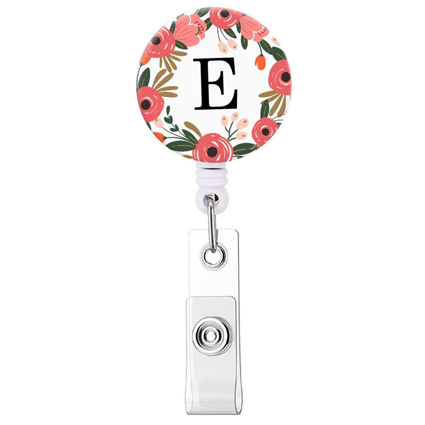 Wholesale English letter glue flower telescopic rotating easy to pull keychain
